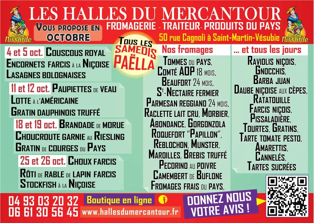 Menu Octobre 2025