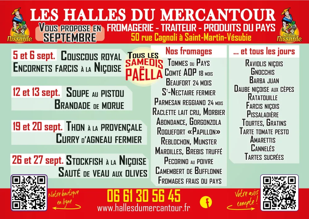 Menu Septembre 2026